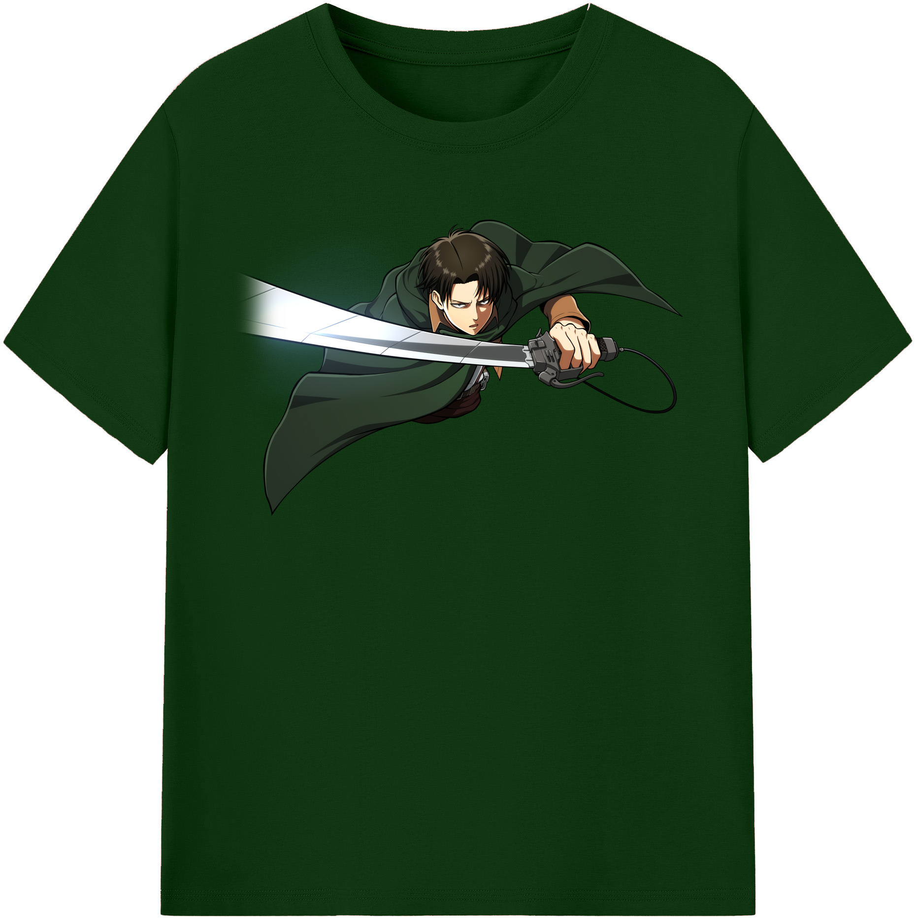 （画像用） 進撃の巨人 リヴァイ·アッカーマン Attack on Titan Levi Ackerman 綿100％半袖Tシャツ（フロントプリント）